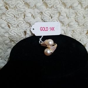 Palm Beach 14k Gold Double Pearl Ring
